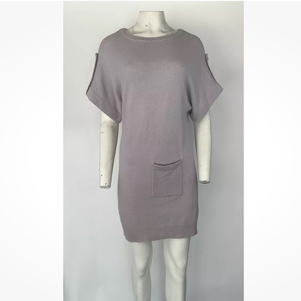 Giordano Ladies Sz 00 100% Lambswool Sweater Dress Purple Washable Wool